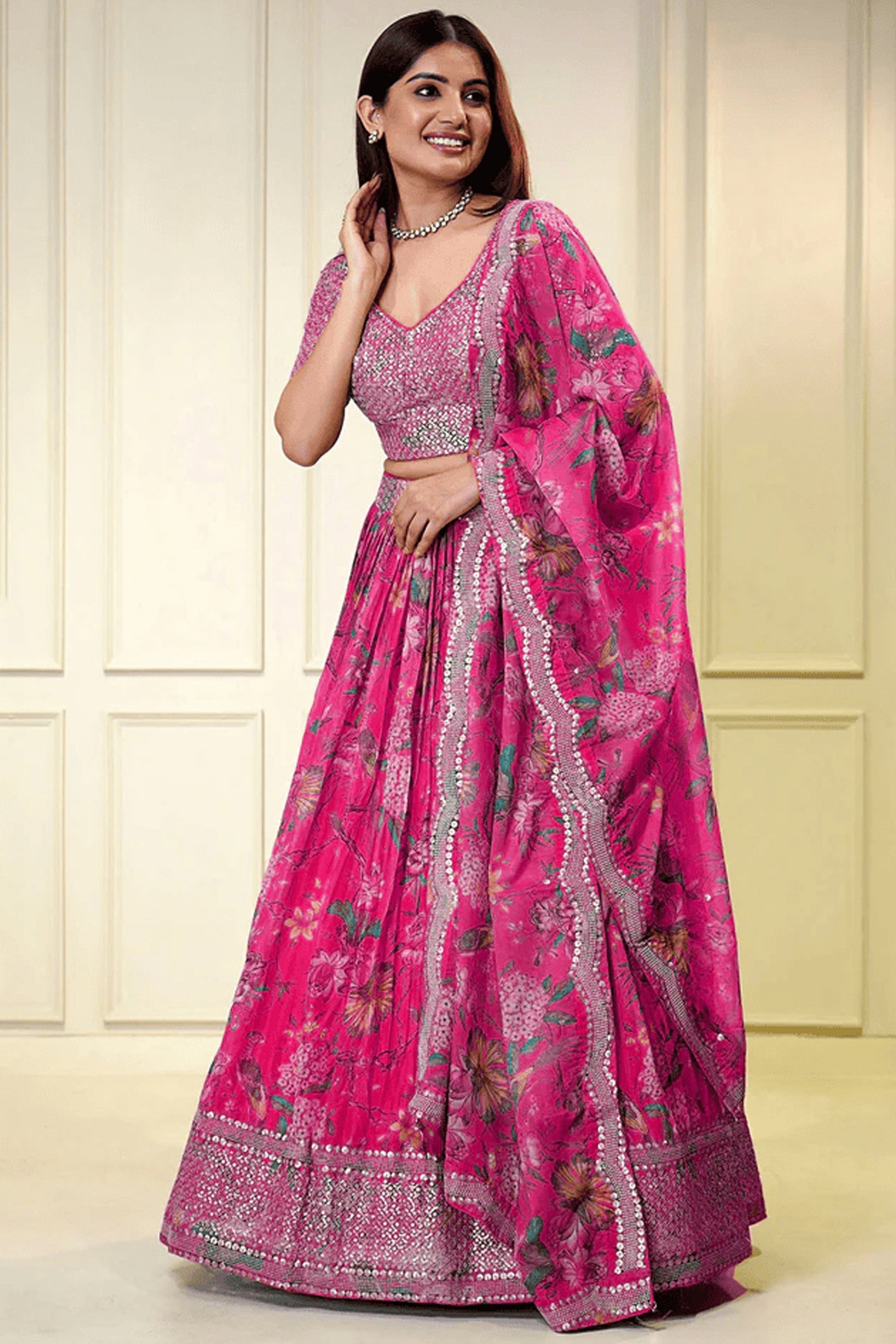 "Navratri-ready lehengas for U.S. garba nights." 