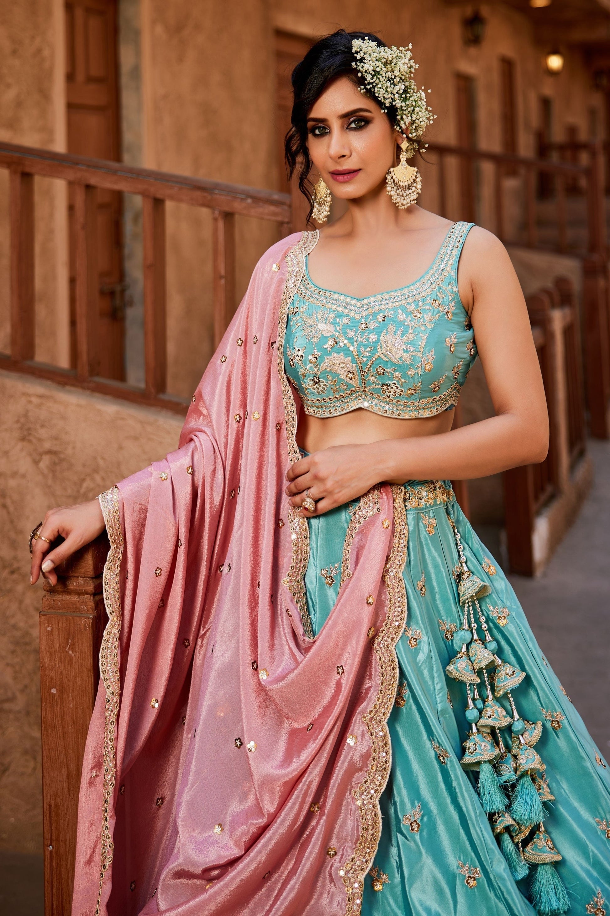 "Perfect lehengas for Diwali, Navratri, and more in the USA."