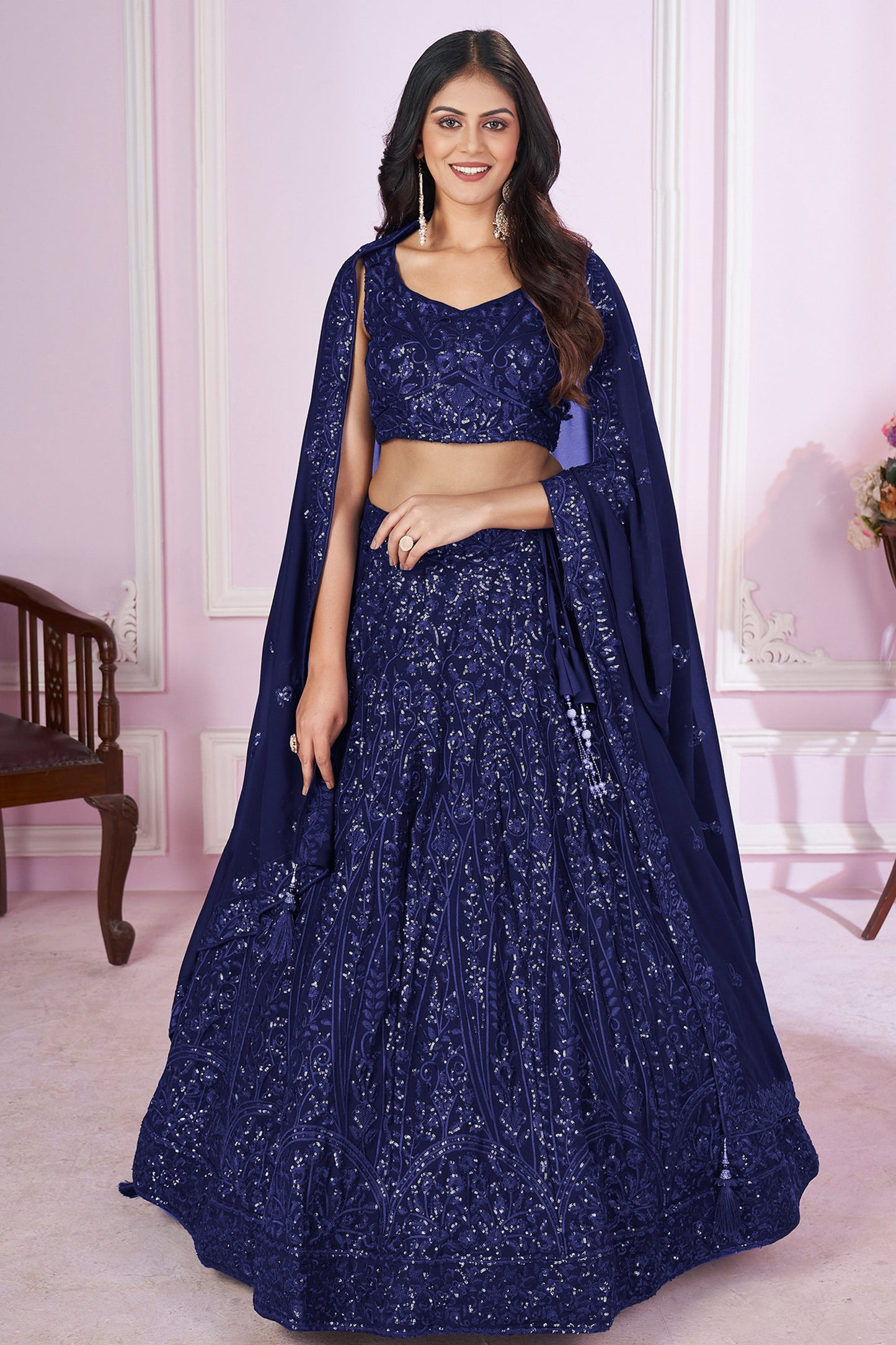 "Desi lehengas for American celebrations." 