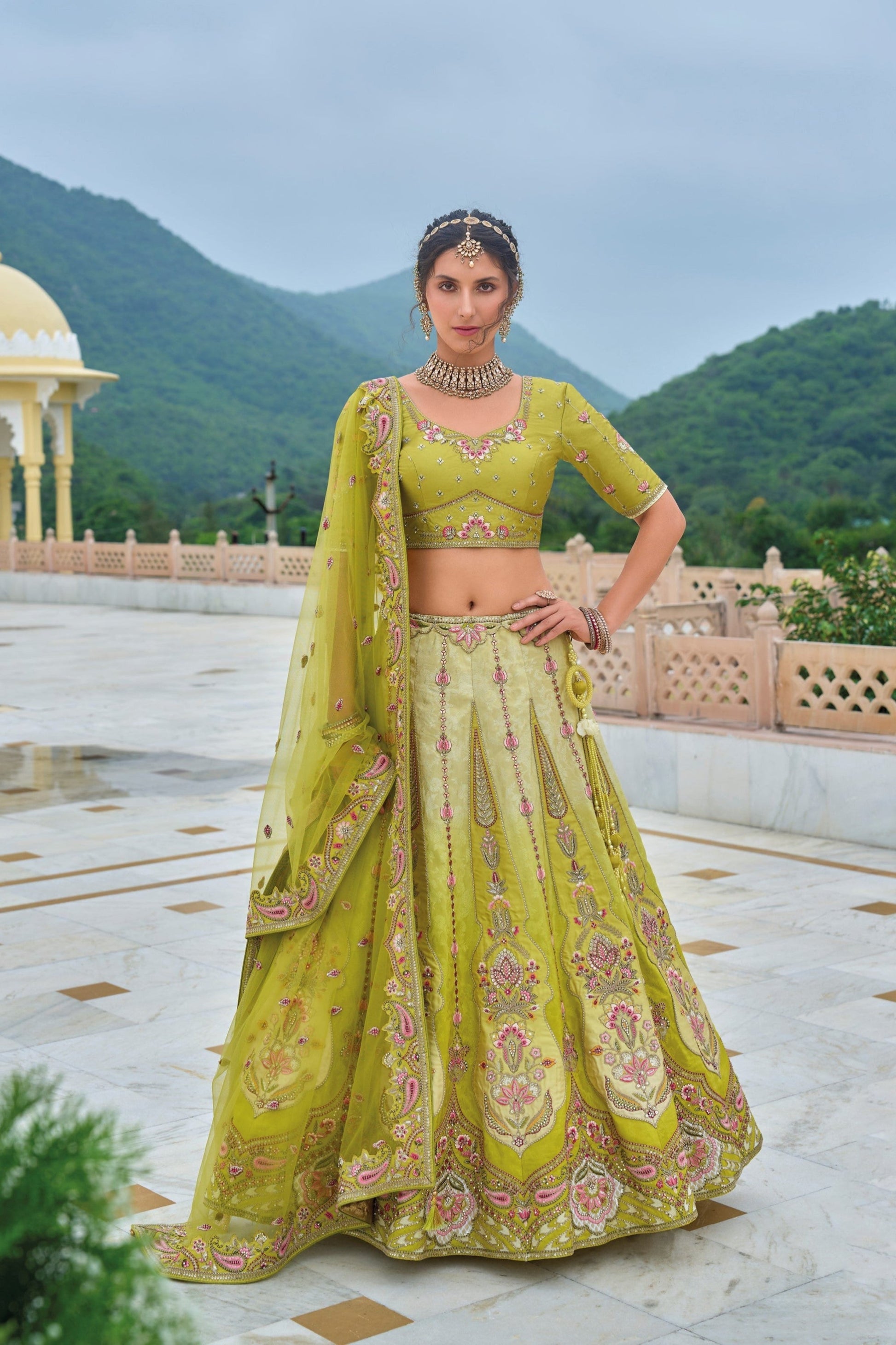 "Dress up for desi events in the U.S. with stylish lehengas." 