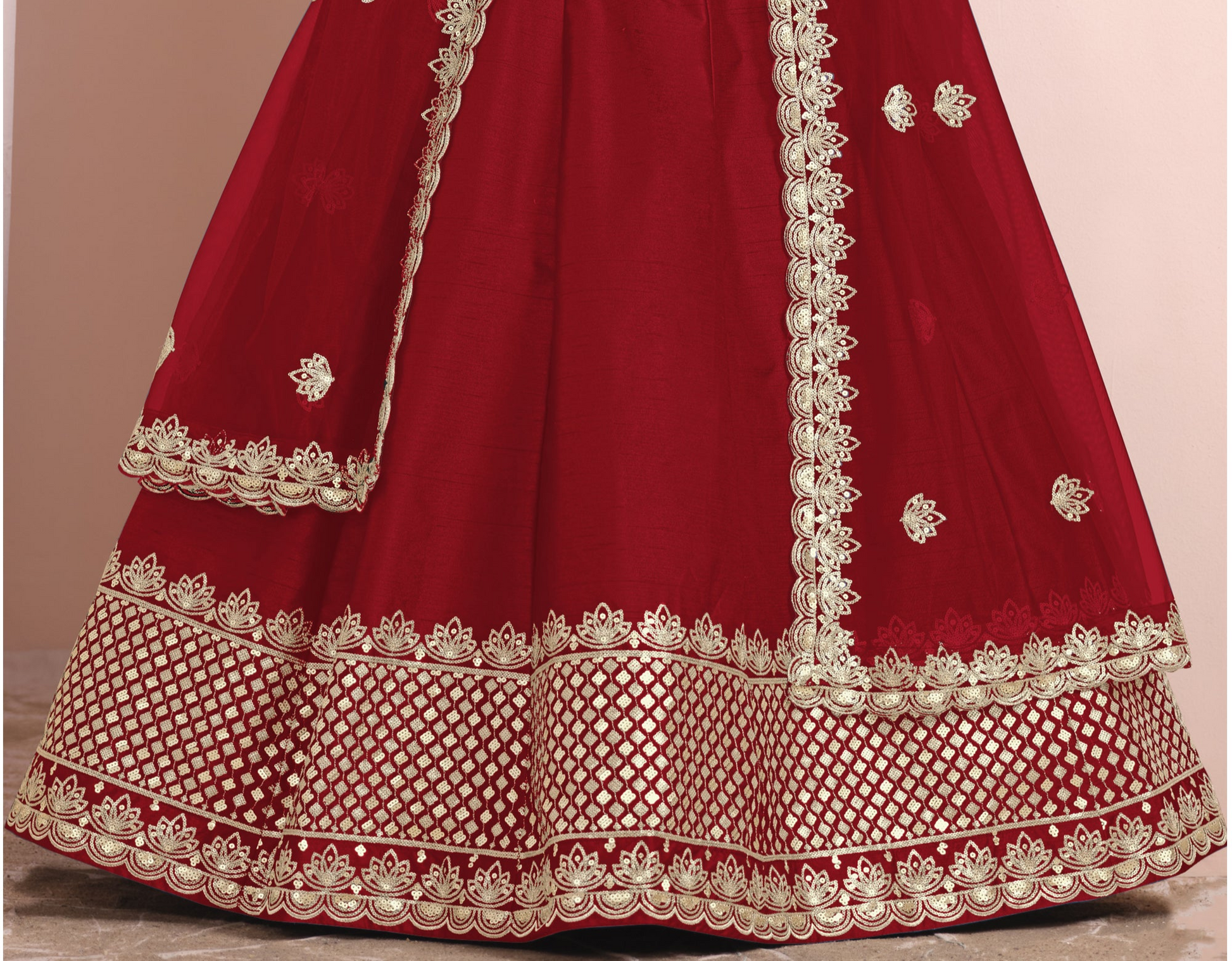 "Lehengas made for Indian functions across the USA." 