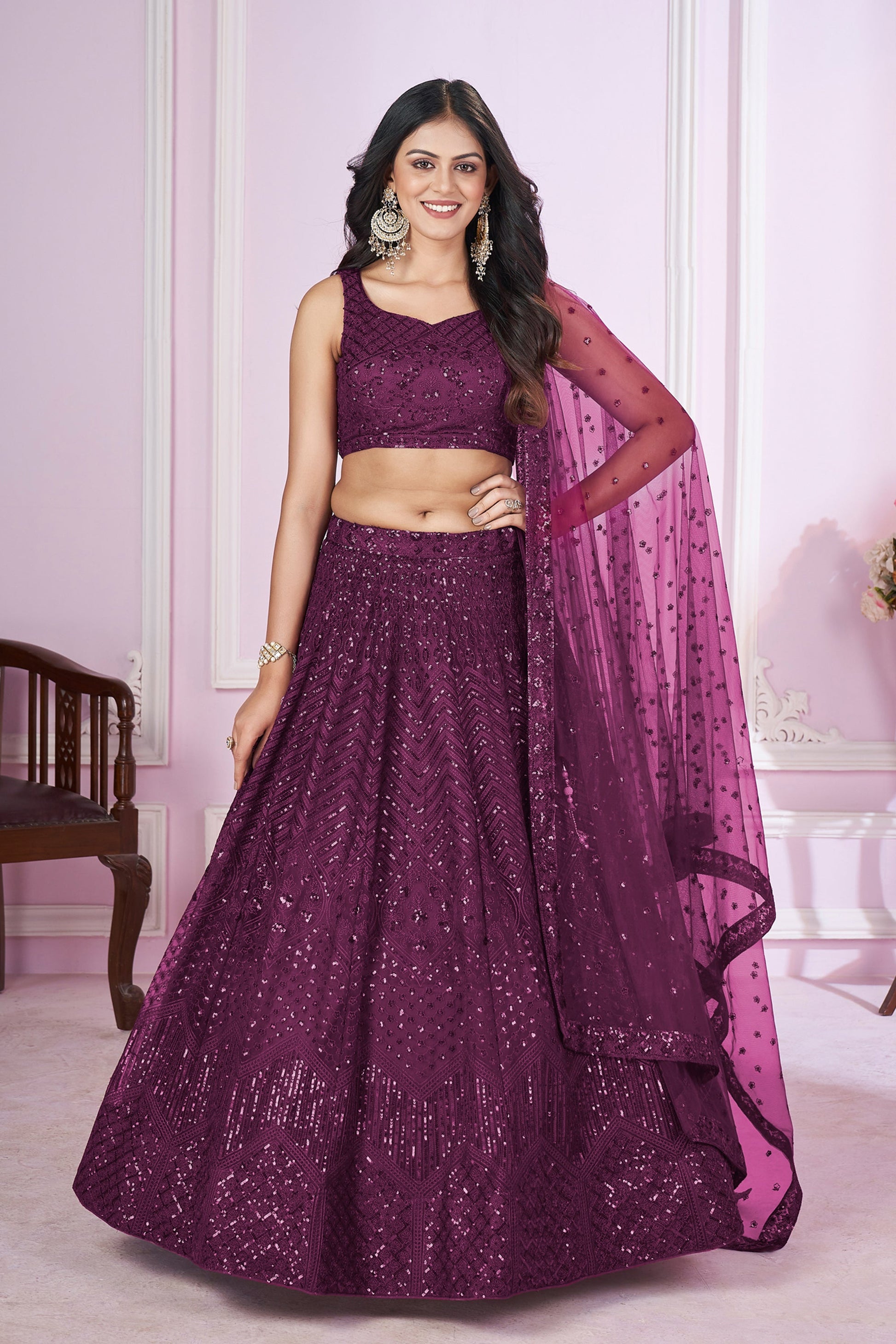 "Gorgeous lehengas for Indian events in the U.S." 