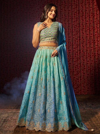 "Traditional lehengas for modern Indian Americans."