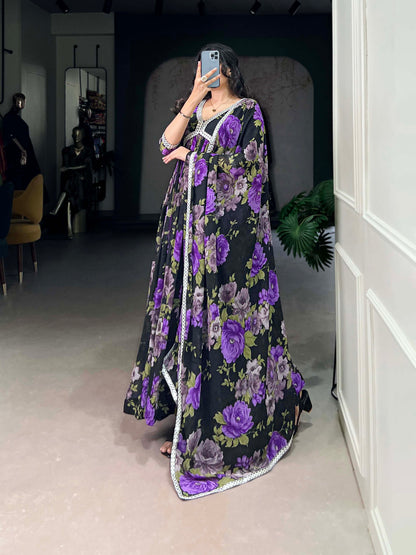 Women's Stylish Wedding Party Wear Anarkali Dupatta Suit