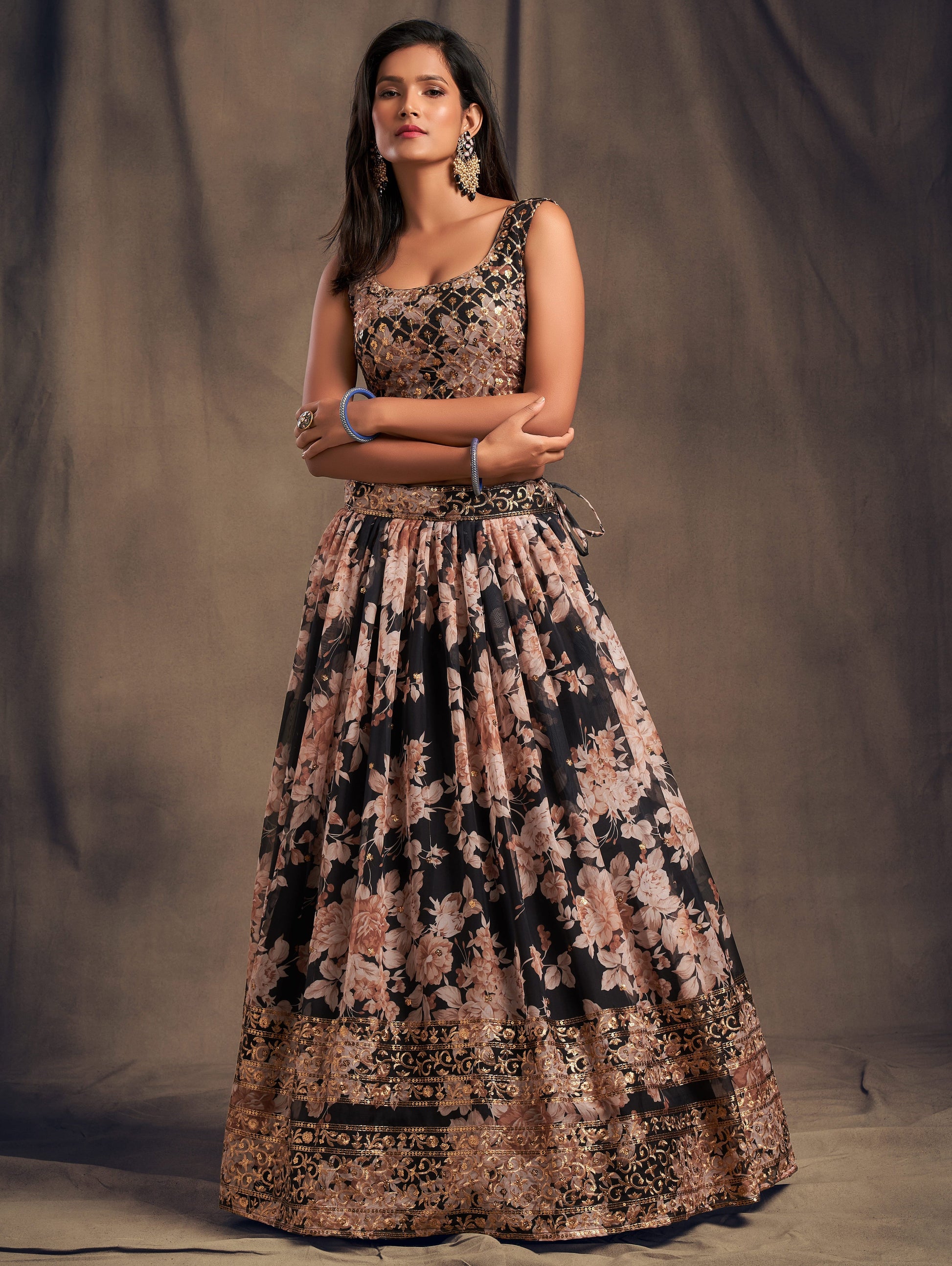 "Celebrate traditions in the USA with our lehengas." 