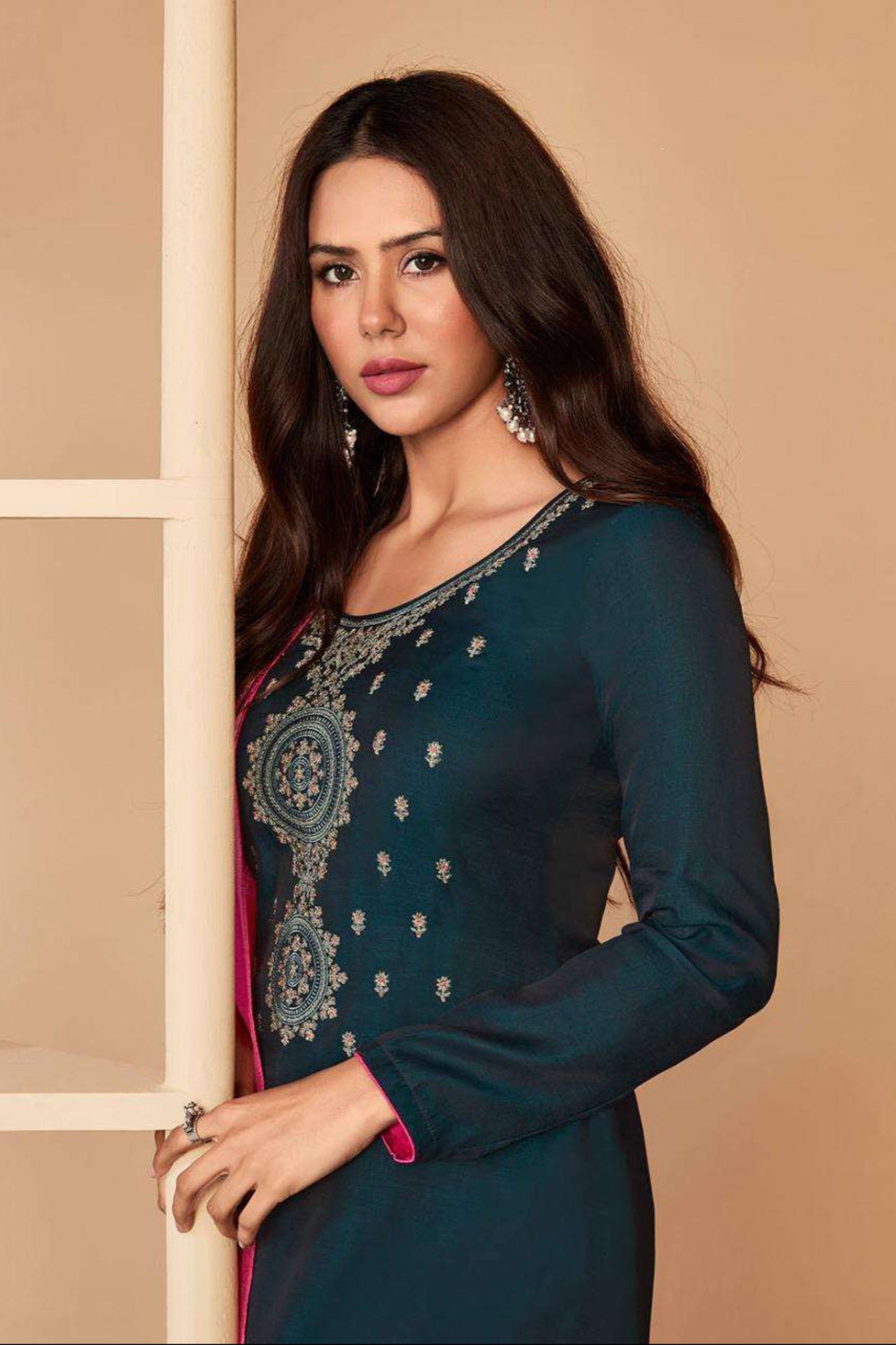 punjabi salwar suits inspired styling in blue