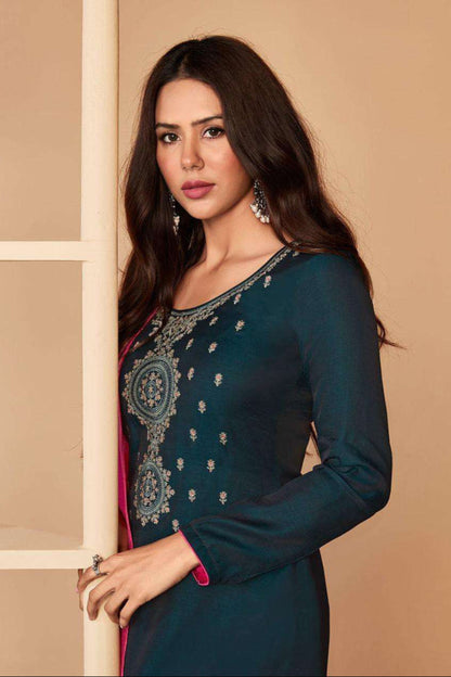 punjabi salwar suits inspired styling in blue
