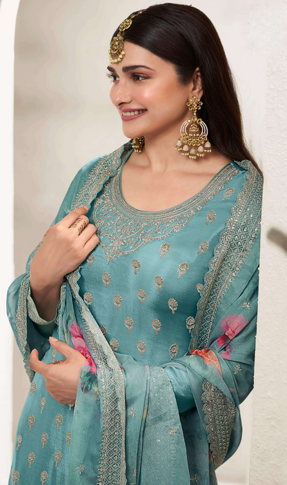Wedding Designer Traditional Look Embroidered Palazzo Suit 