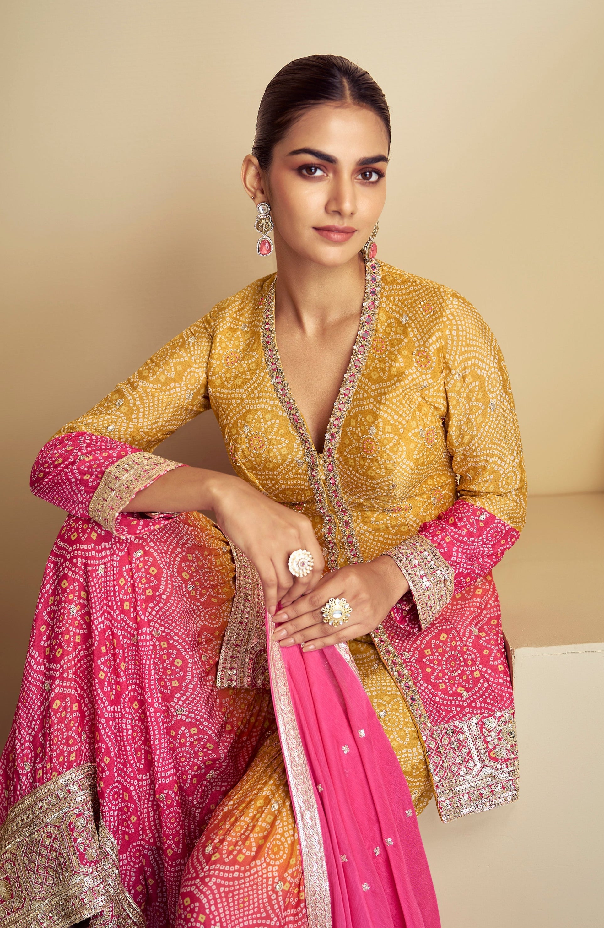 Embroidered Sharara Outfit For Festive Wear