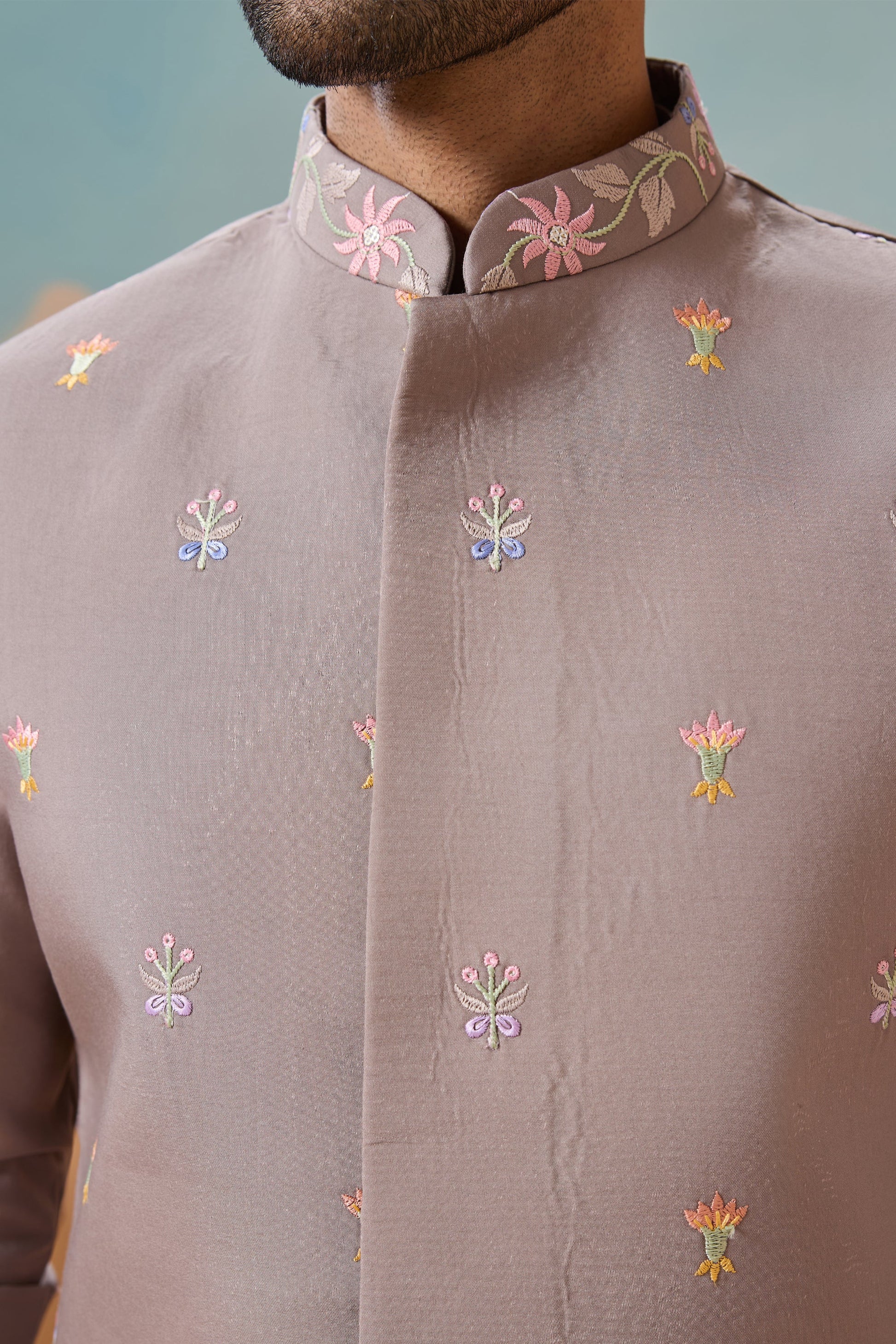 Silk Kurtas Ethnic Style In Rich Gray Shade