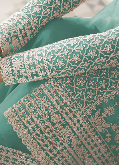 Sky Blue Eid Party Wear Salwar Kameez Dupatta Dress