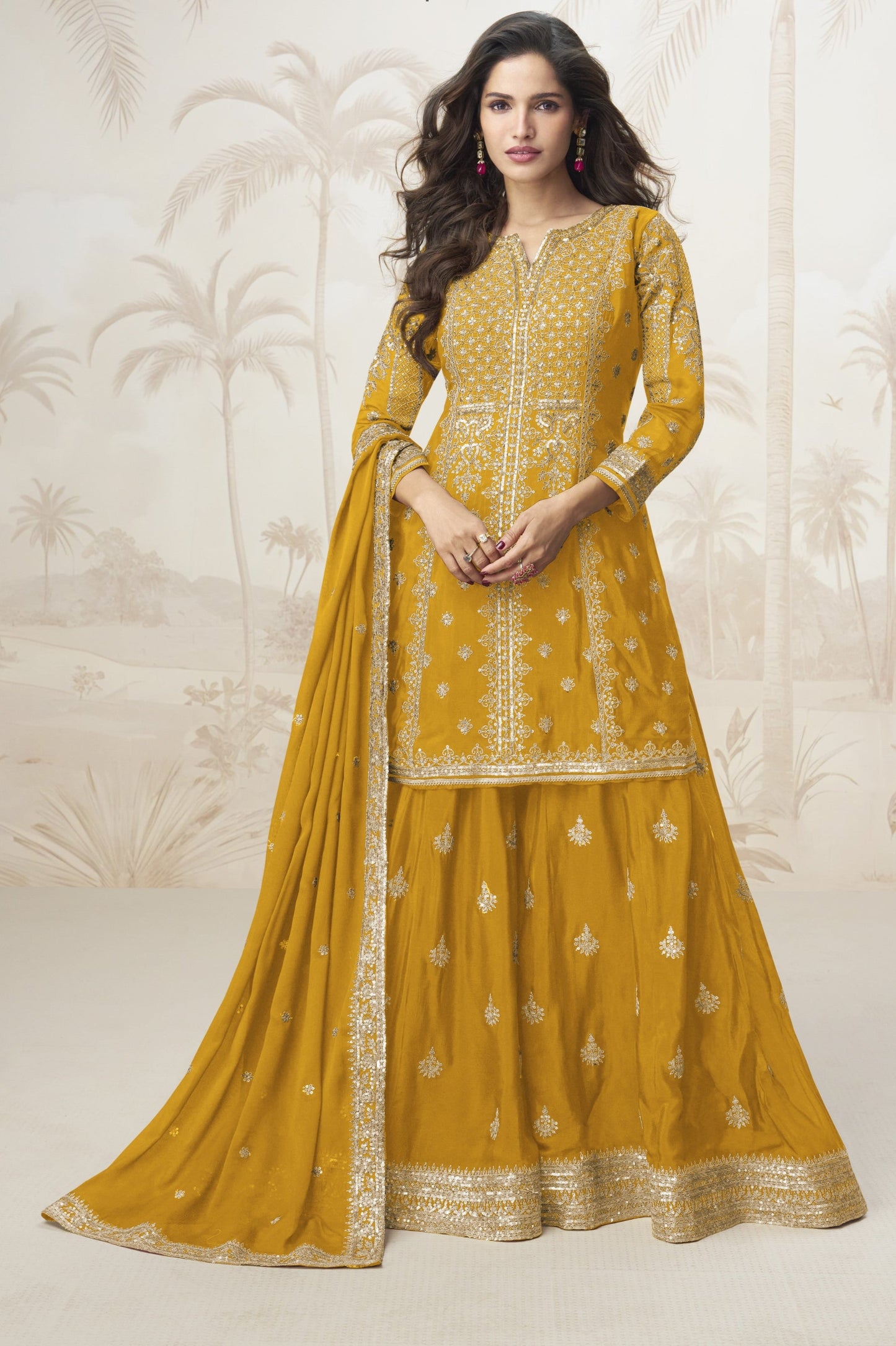 Indian Ethnic Designer Sequence & Embroidered Palazzo Suit 