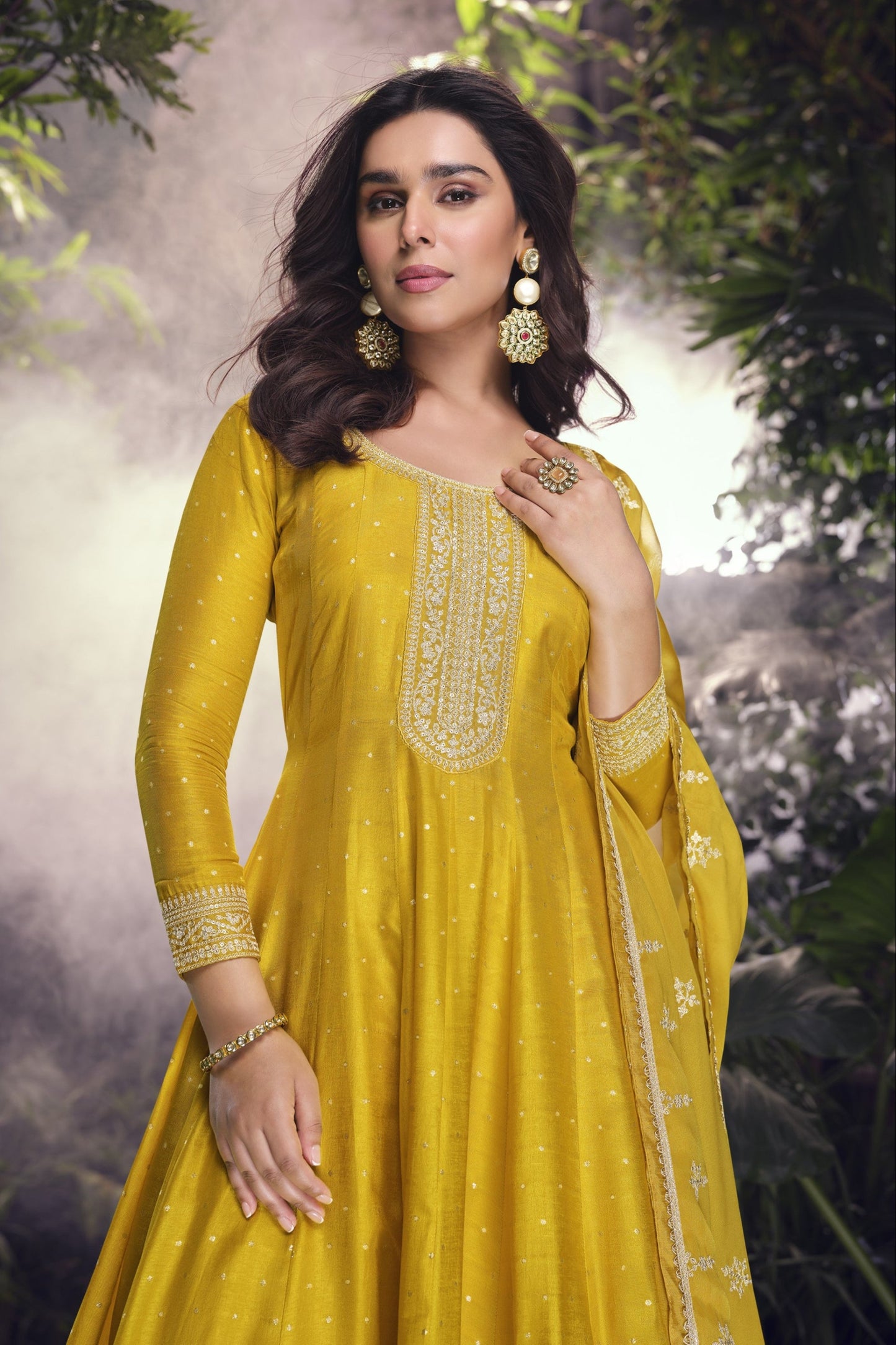 Yellow Designer Ready To Wear Traditional Outfit 