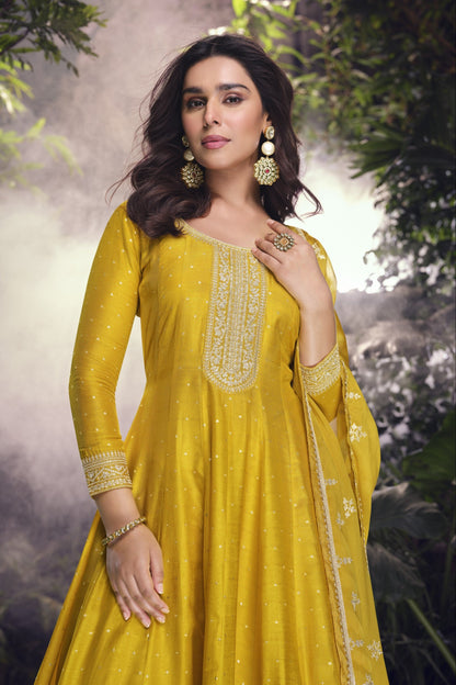 Yellow Designer Ready To Wear Traditional Outfit 