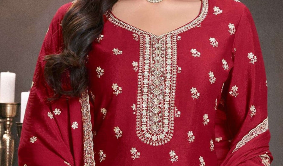 Indian Wedding Heavy Embroidered Palazzo Set 