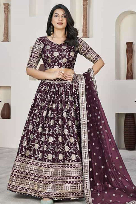 Pink Embroidered Bridal Lehenga Choli With Dupatta For Indian weddings