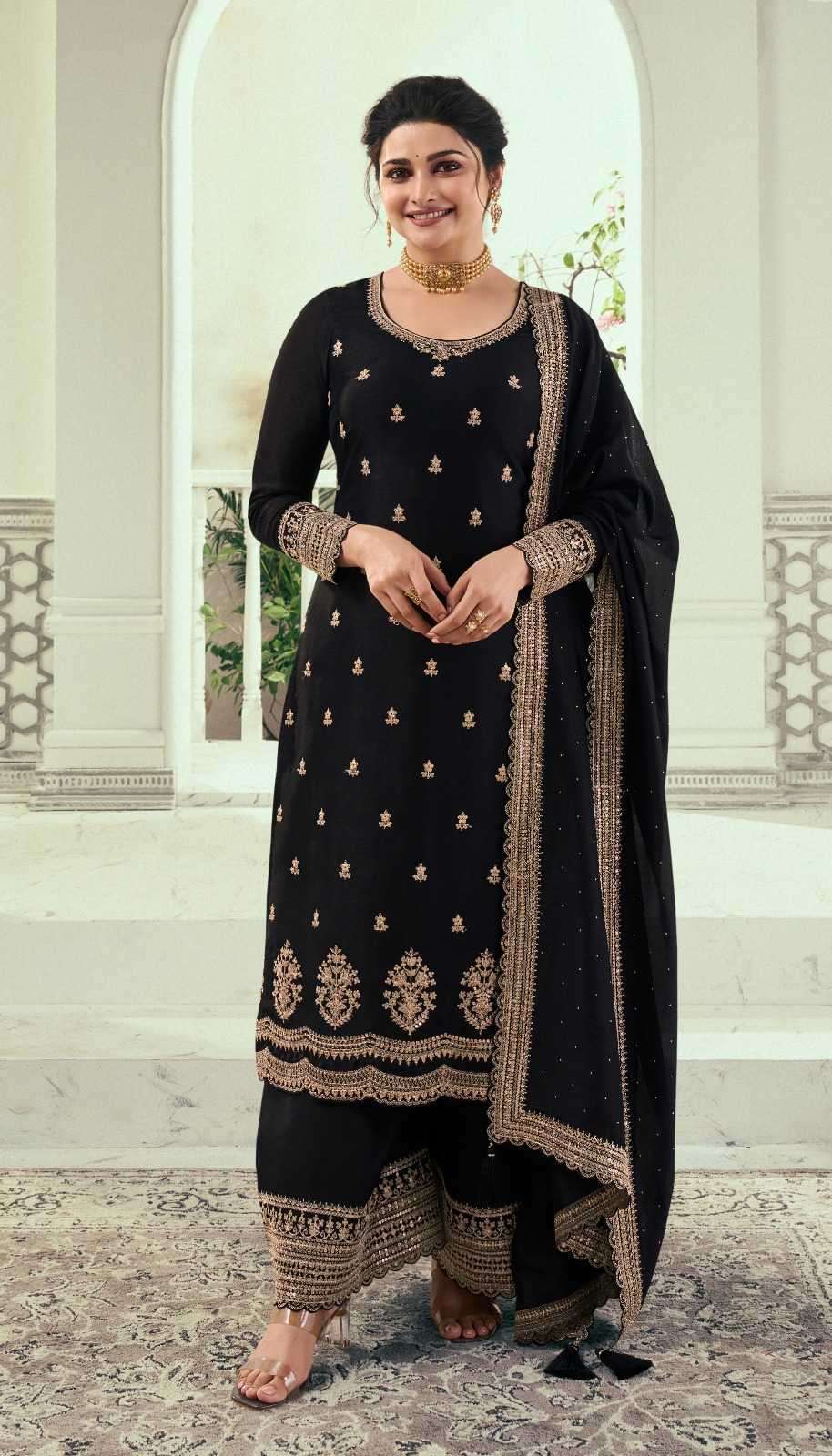Embroidered Georgette Salwar Kameez - Plus Size Indian Dress for Women