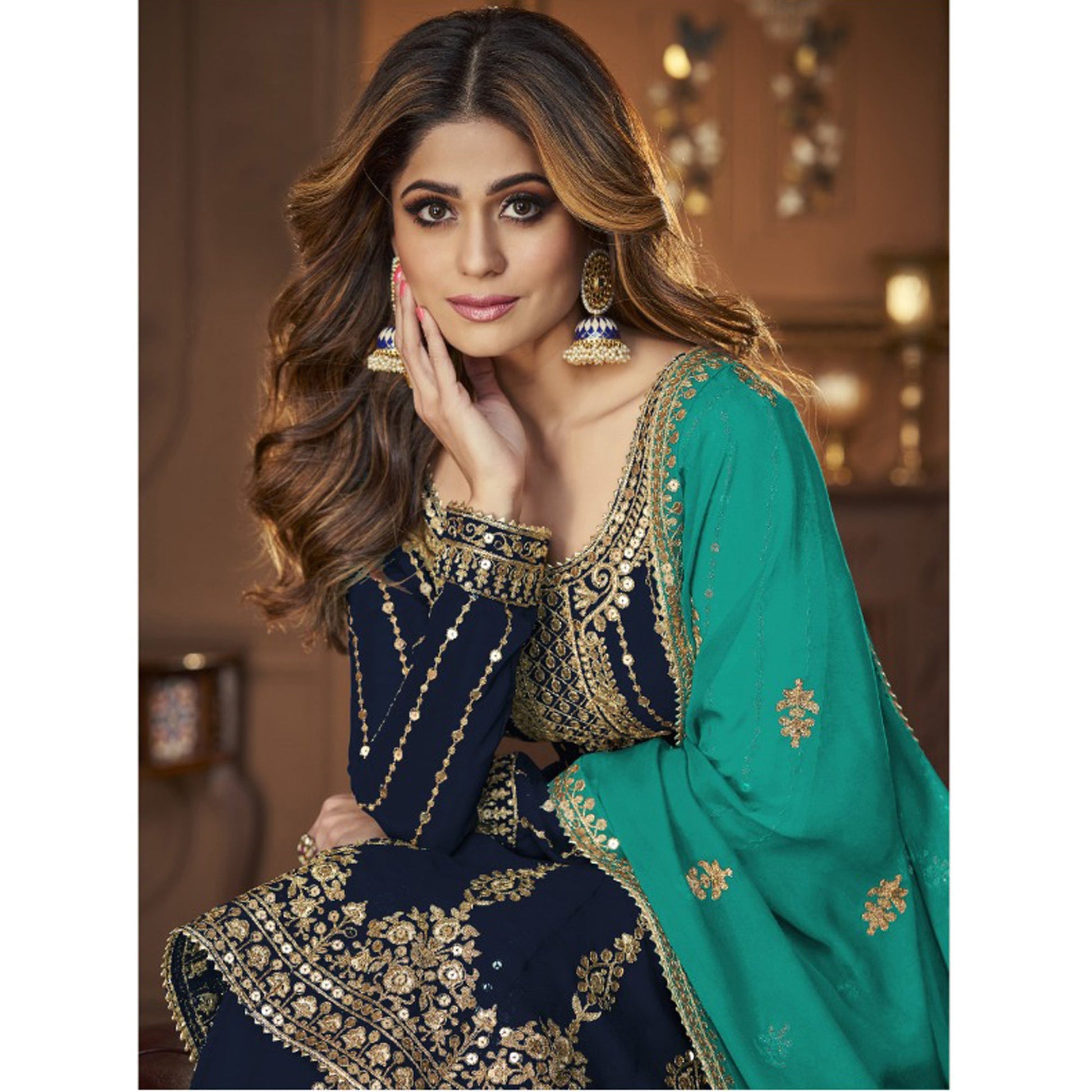 "Desi lehengas for American celebrations." 