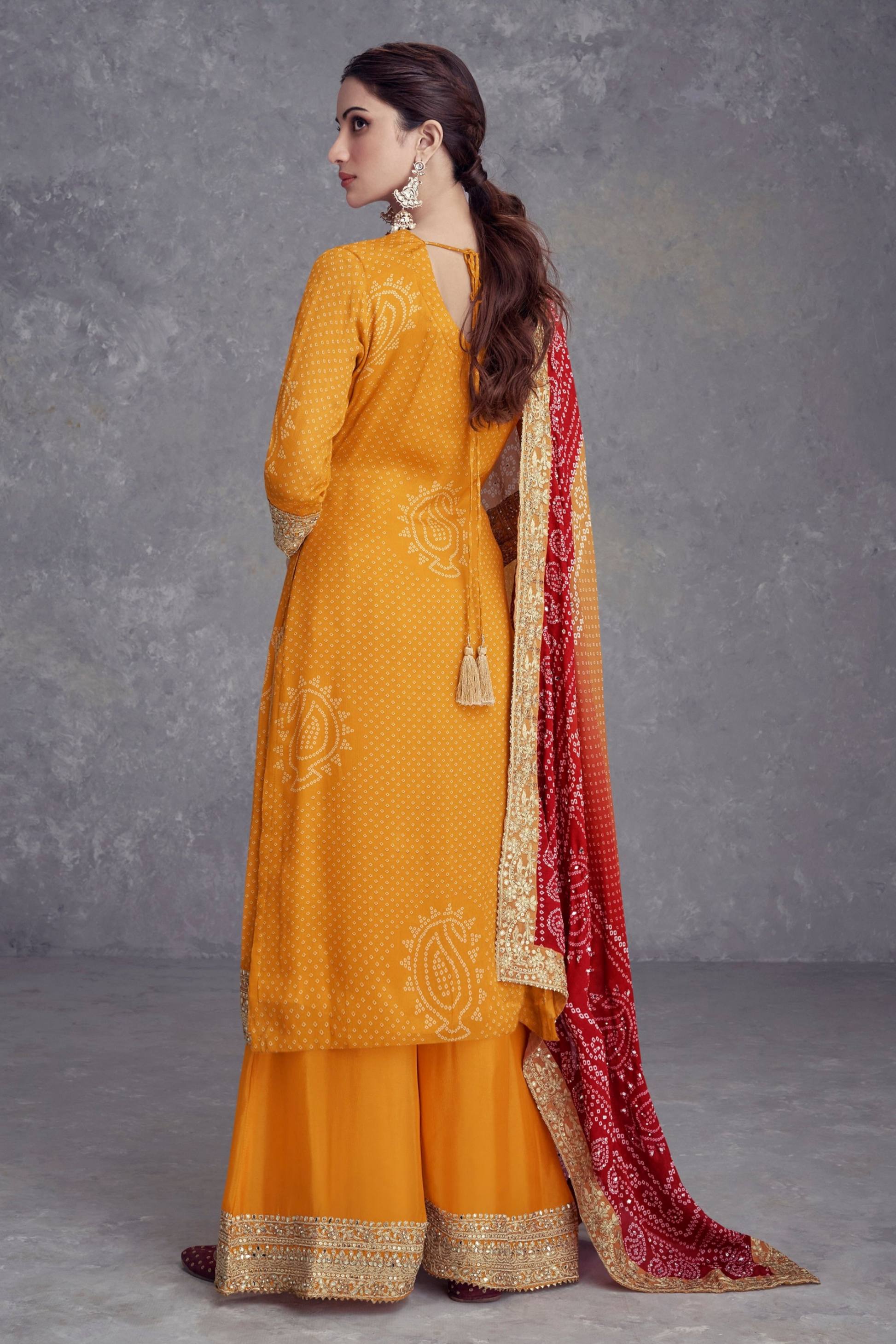 Indian Designer Haldi Function Palazzo Suit 