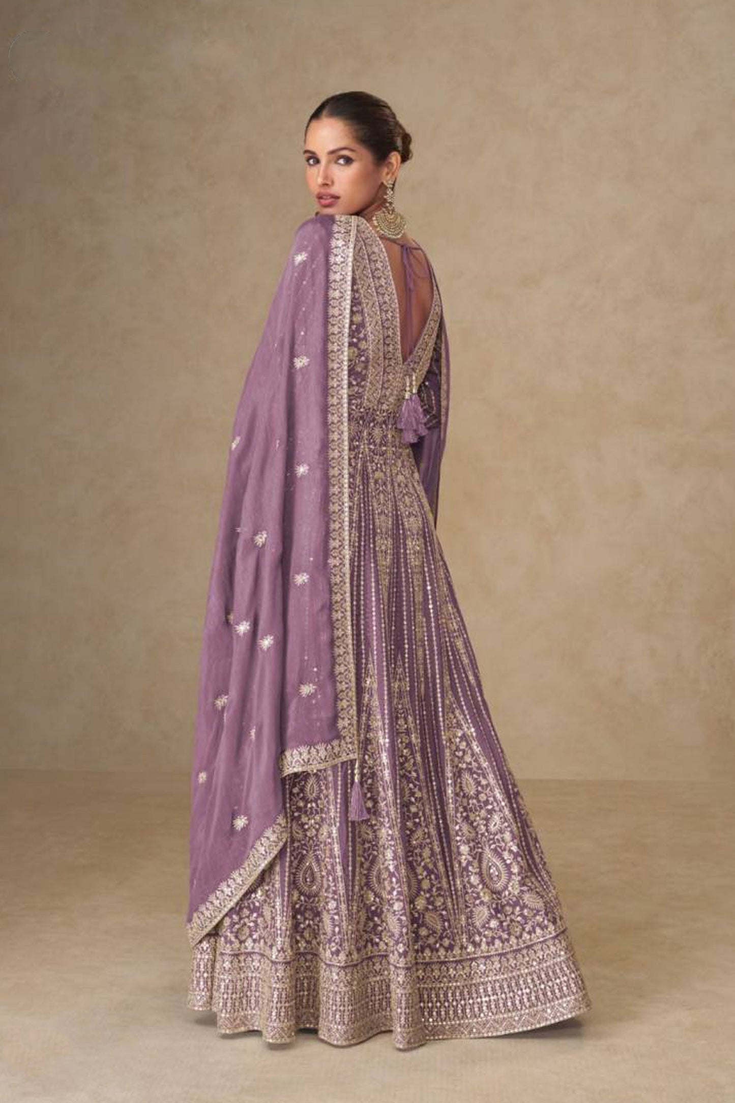Anarkali suit for marriage with elegant detailing