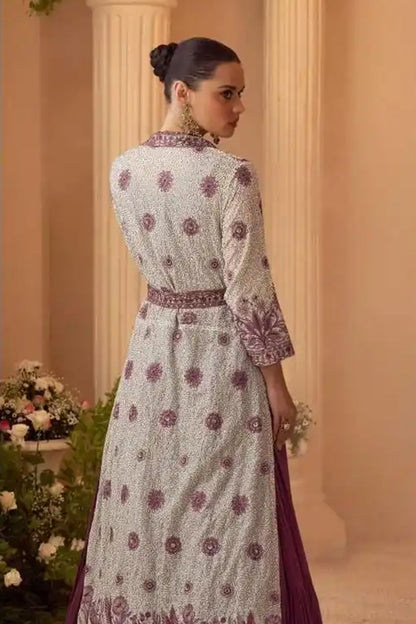 Anarkali Gown With Jacket And Belt