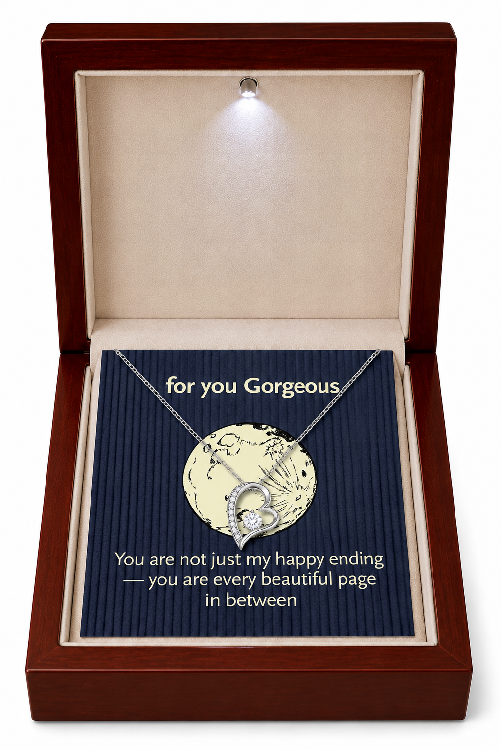 Romantic jewelry gift with inspirational message card for someone special