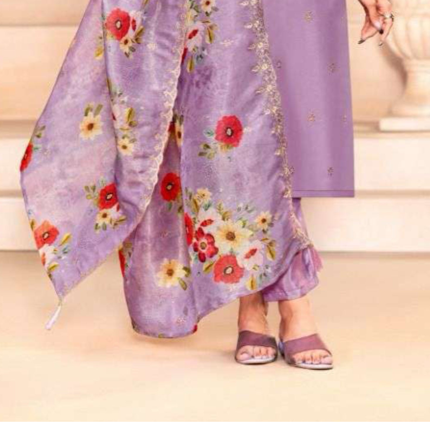 Cotton salwar kameez by Seyuri in soft lavender shade Canada