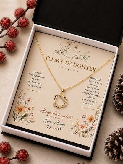 Sentimental heart necklace gift for a beloved daughter