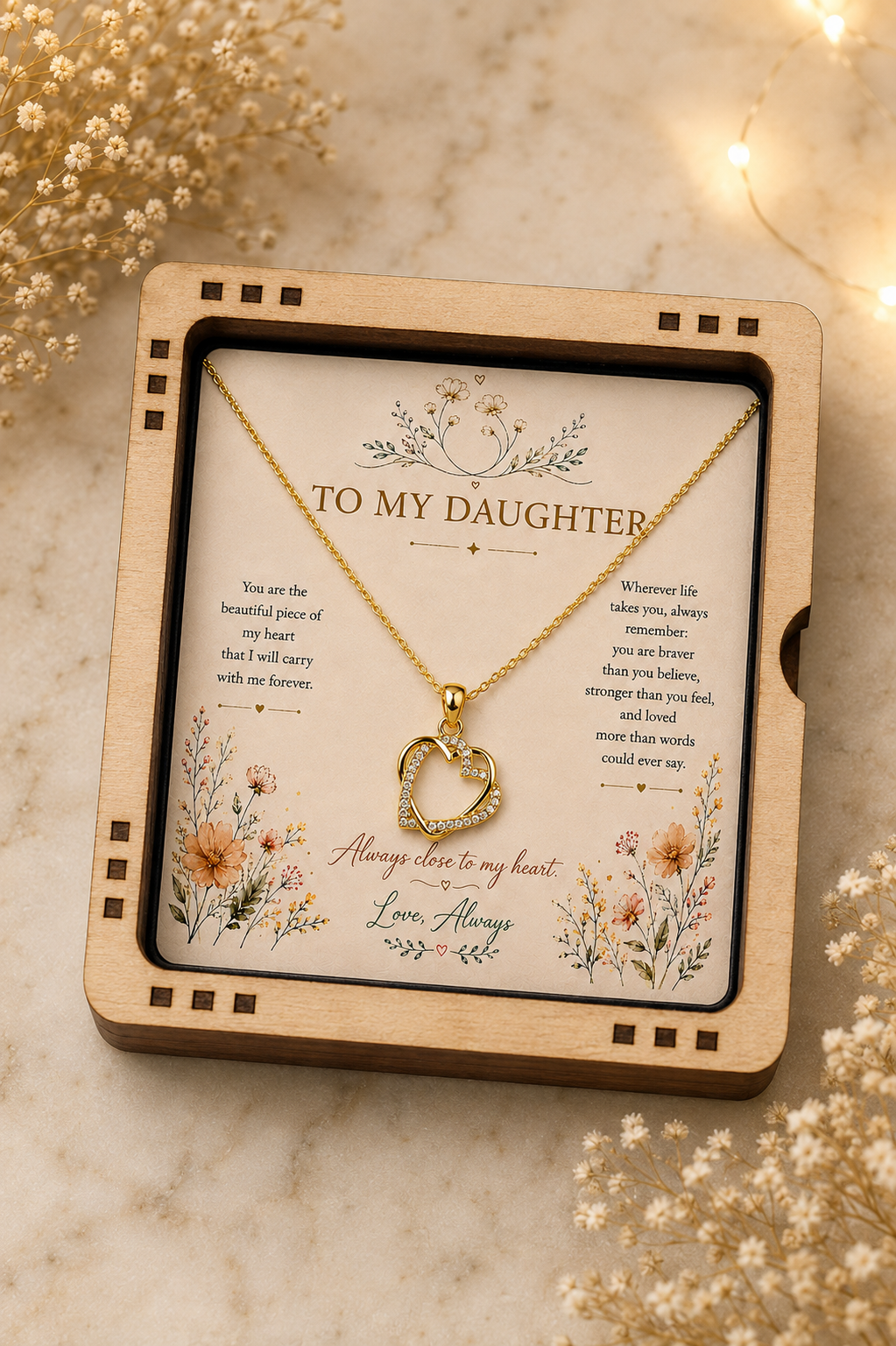 Heart pendant gift for daughter for birthday or Christmas