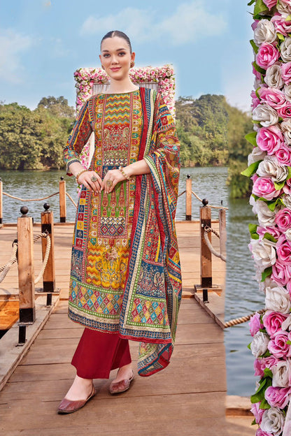 Elegant maroon summer wedding guest dress with digital print