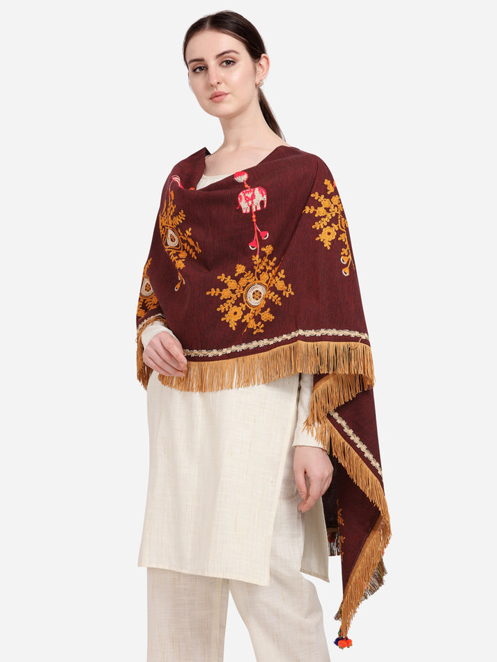 Brown dupatta fabric texture in khadi cotton