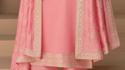 Full-length view of women salwar kurta in bridal pink shade