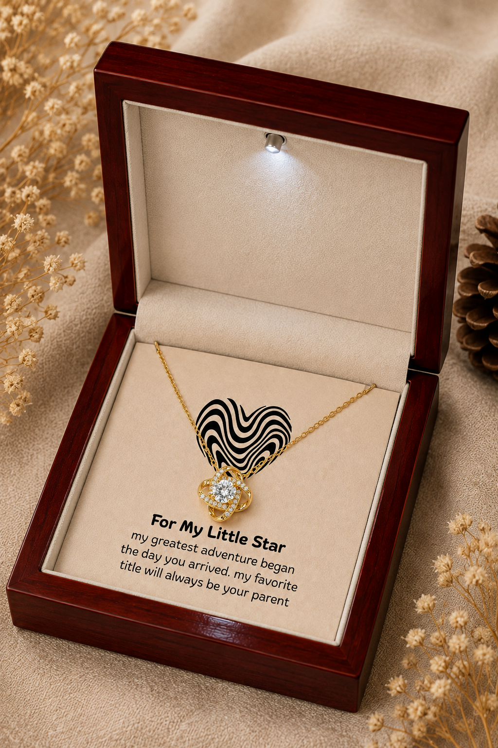 Clear crystal-style accent heart necklace