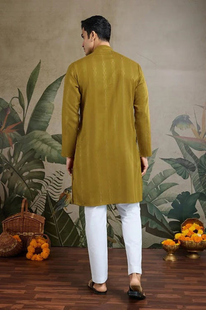 premium kurta for men with real mirror detailing
