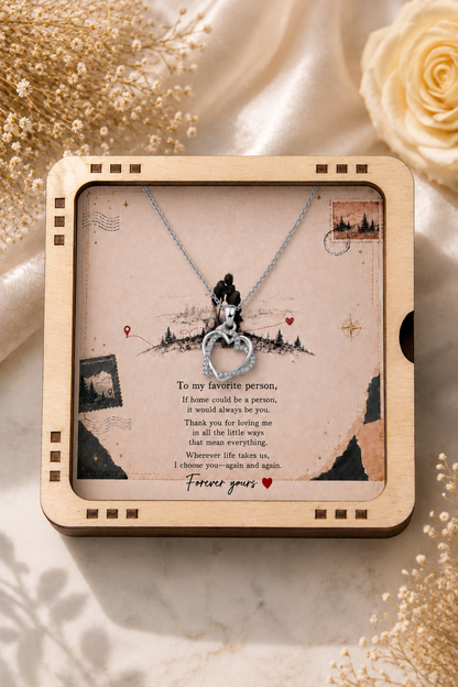 Favorite person necklace gift in silver-tone finish