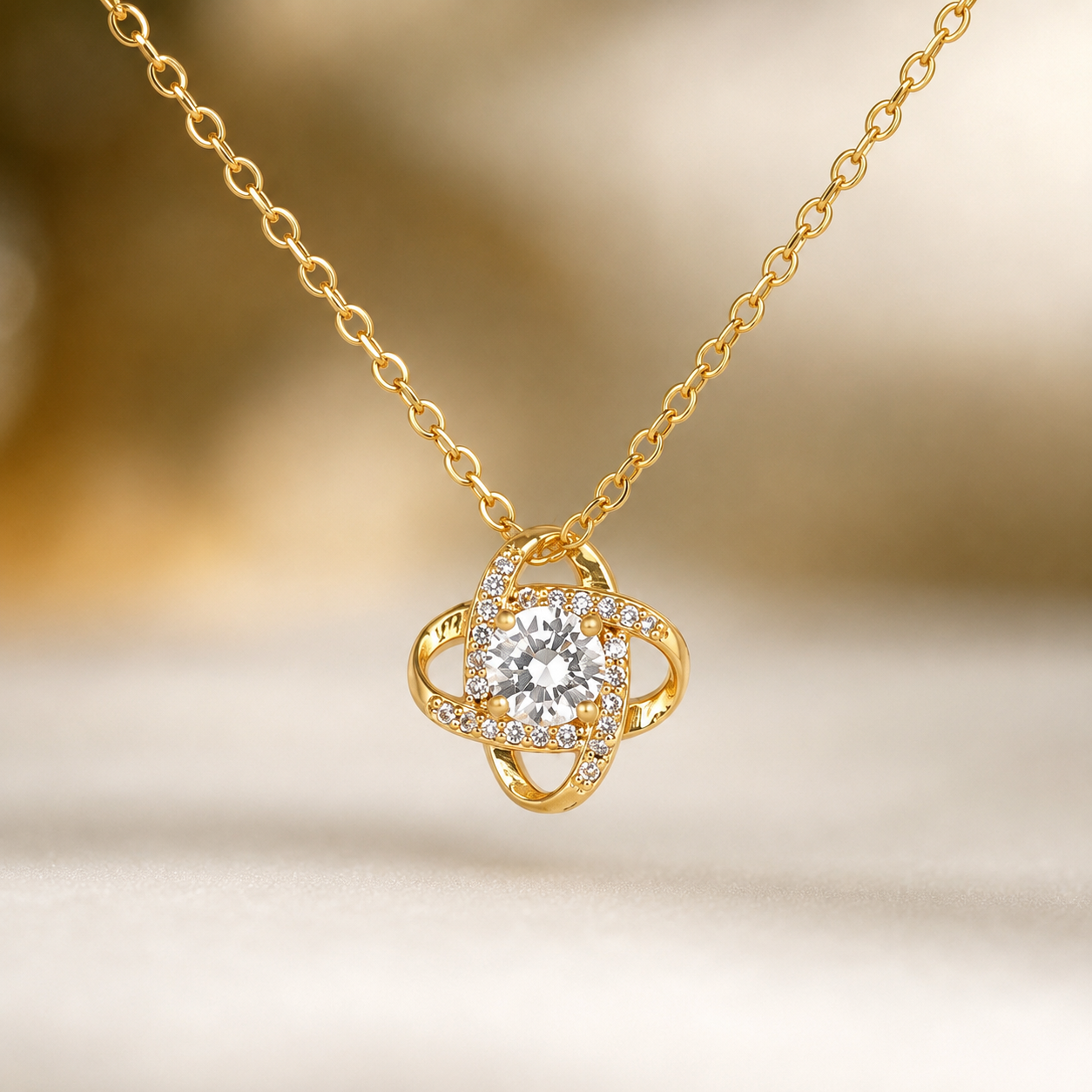 Elegant pendant necklace displayed on Mother's Day keepsake message card