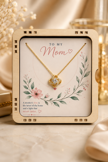 Elegant Mother's appreciation necklace in wooden display box