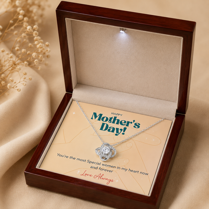 Gold-tone mother pendant necklace with heartfelt message card