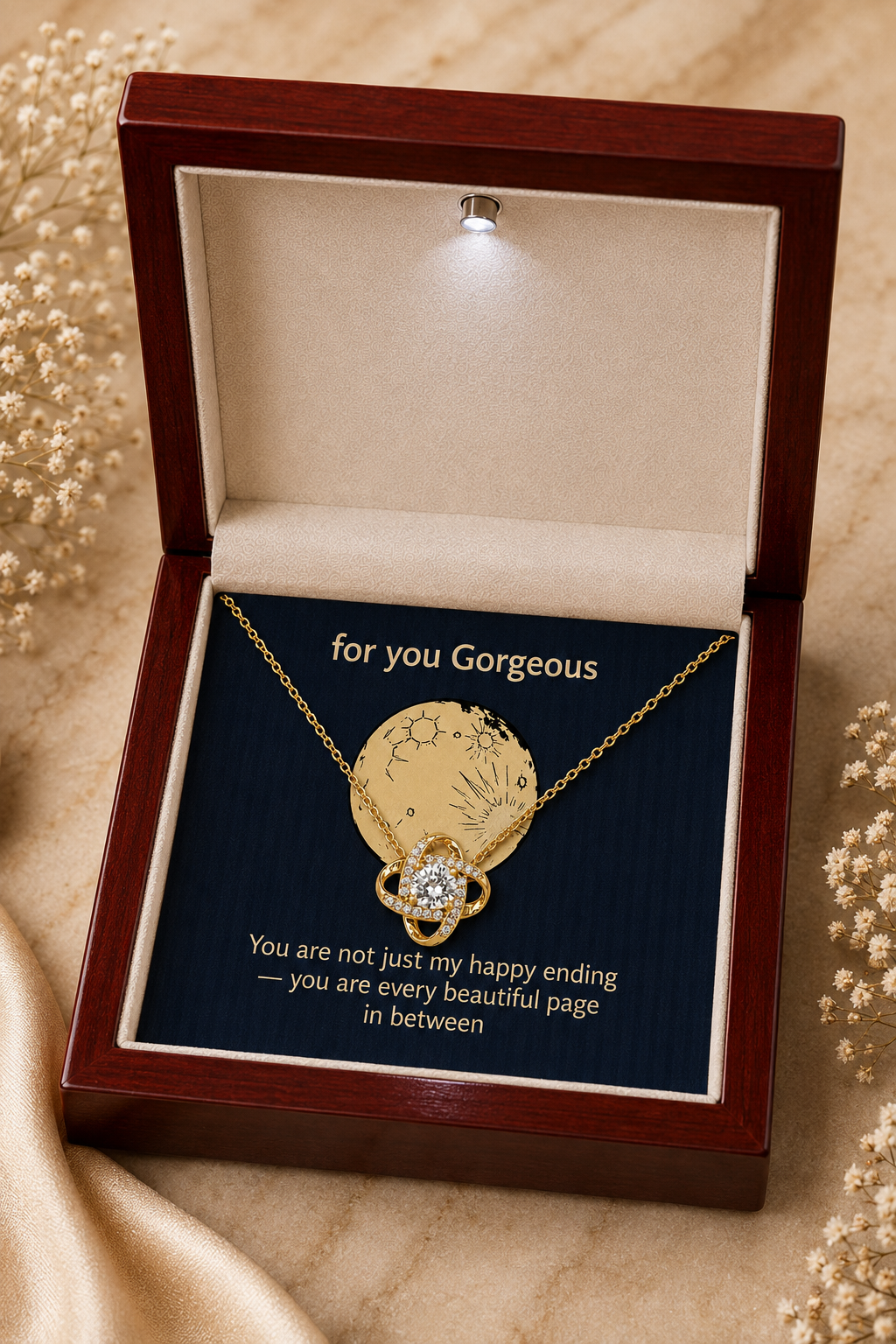 Gold-tone romantic necklace for a special Gorgeous