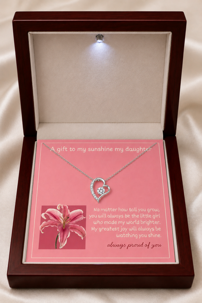 Silver-tone heart pendant gift for daughter keepsake jewelry