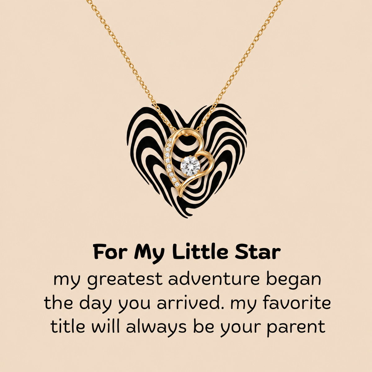 Heart pendant necklace gift for child with elegant presentation box