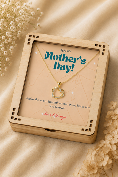 Heart pendant necklace for Mum with Happy Mother’s Day card