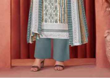 Indian Salwar Kameez Side View In Gray Tone