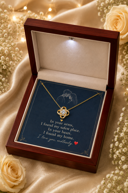 Interlocking necklace symbolizing love and togetherness
