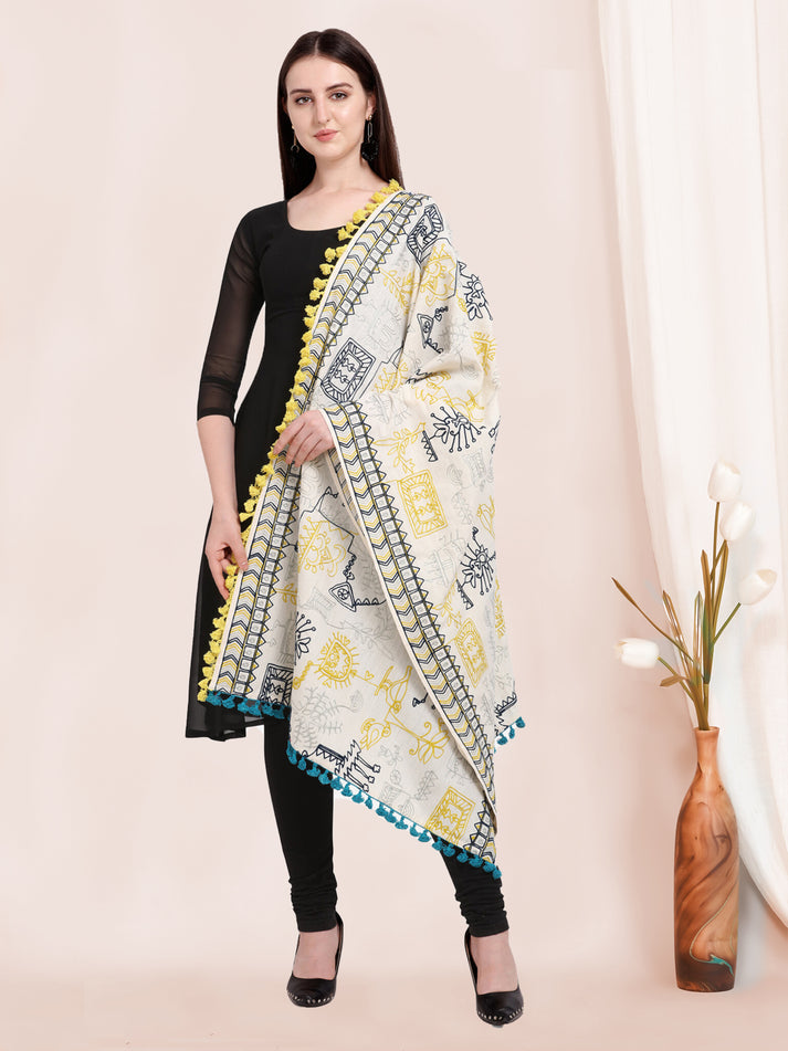 White shawl style dupatta for UK and Canada markets