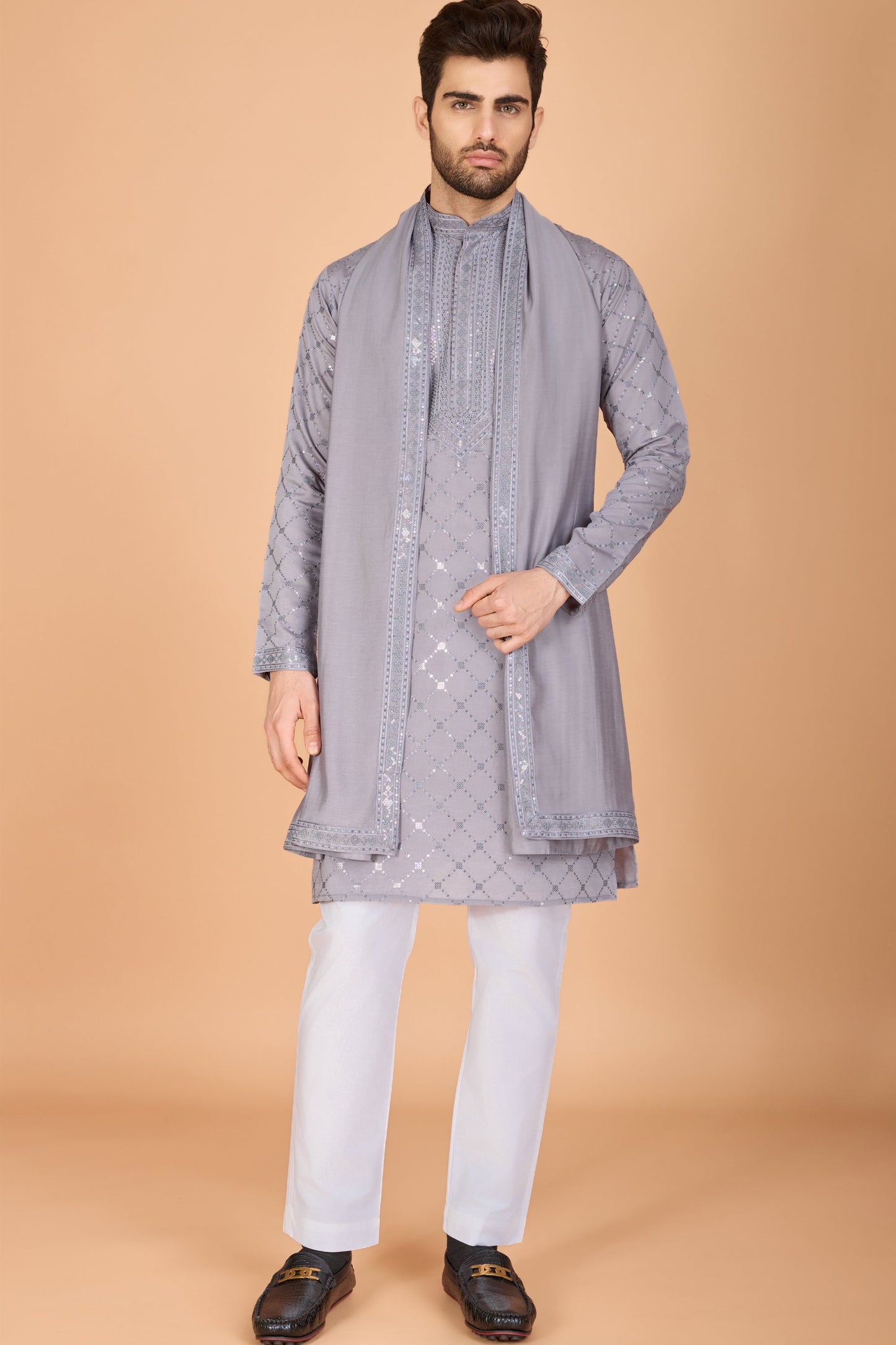 Kurta for men ceremonial lavender pajama set 
