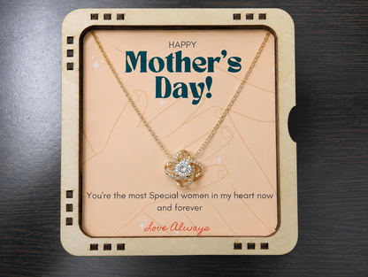 Sentimental gift necklace for mother with printed message card