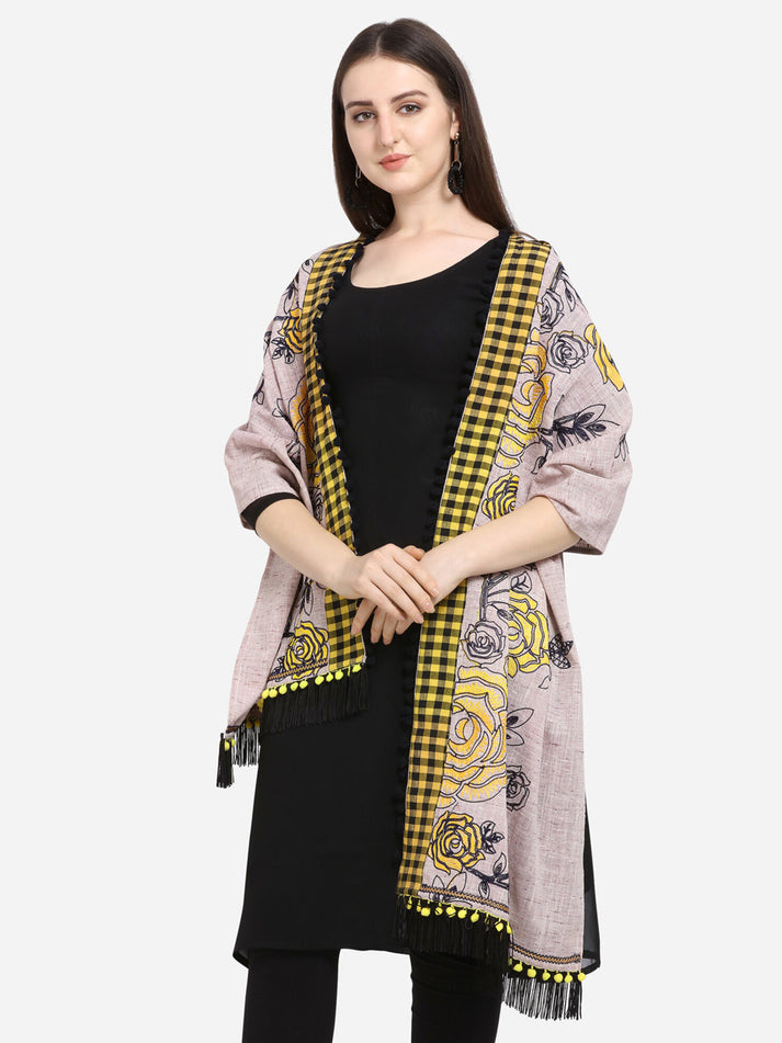 Grey dupatta scarf styled with lehenga outfit
