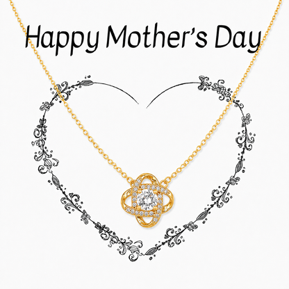 Gold-tone Mother’s Day pendant necklace with clear centre stone on Happy Mother’s Day message card