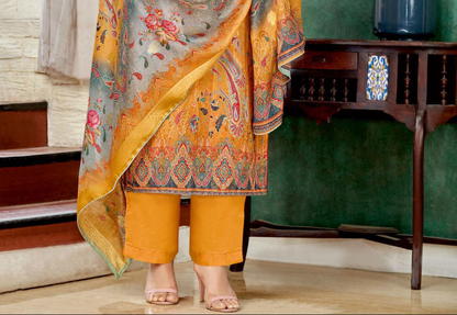 Designer salwar kameez with jacquard texture